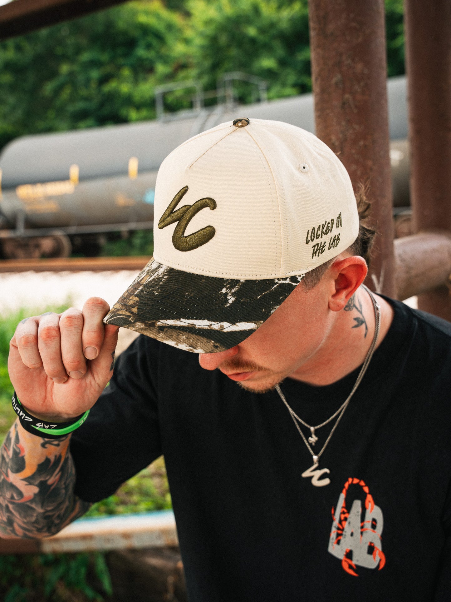 Lab Culture Snapback in Cream Camo