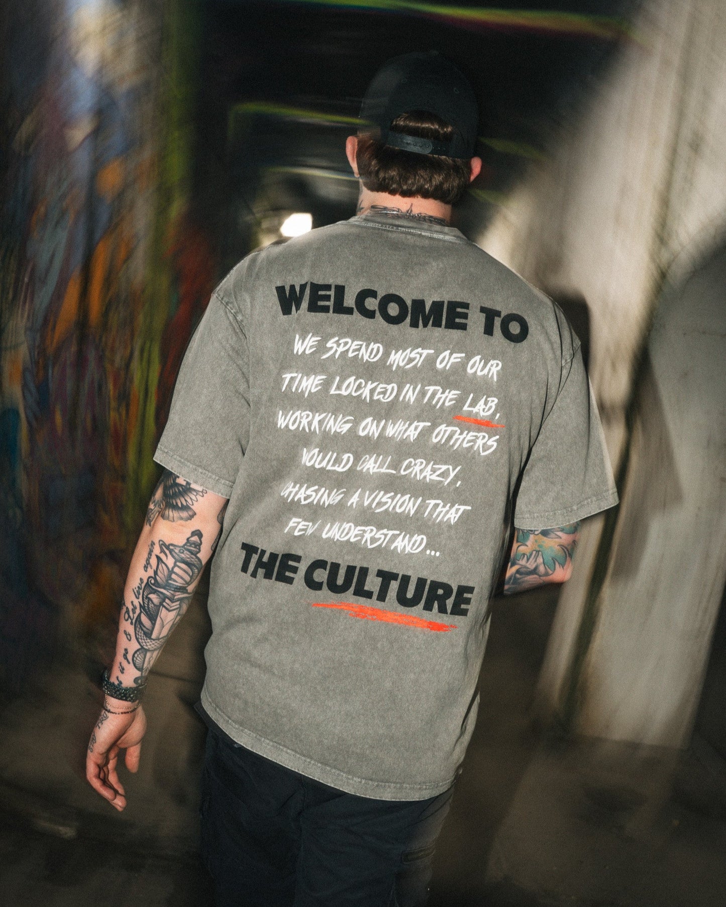 THE CULTURE TEE - GRAY / RED
