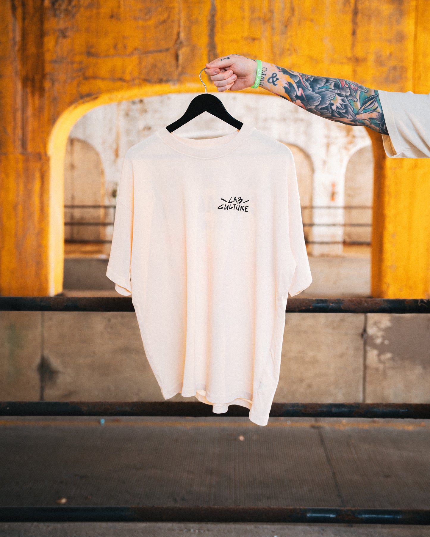 LOCKED IN THE LAB TEE - CREAM / ORANGE