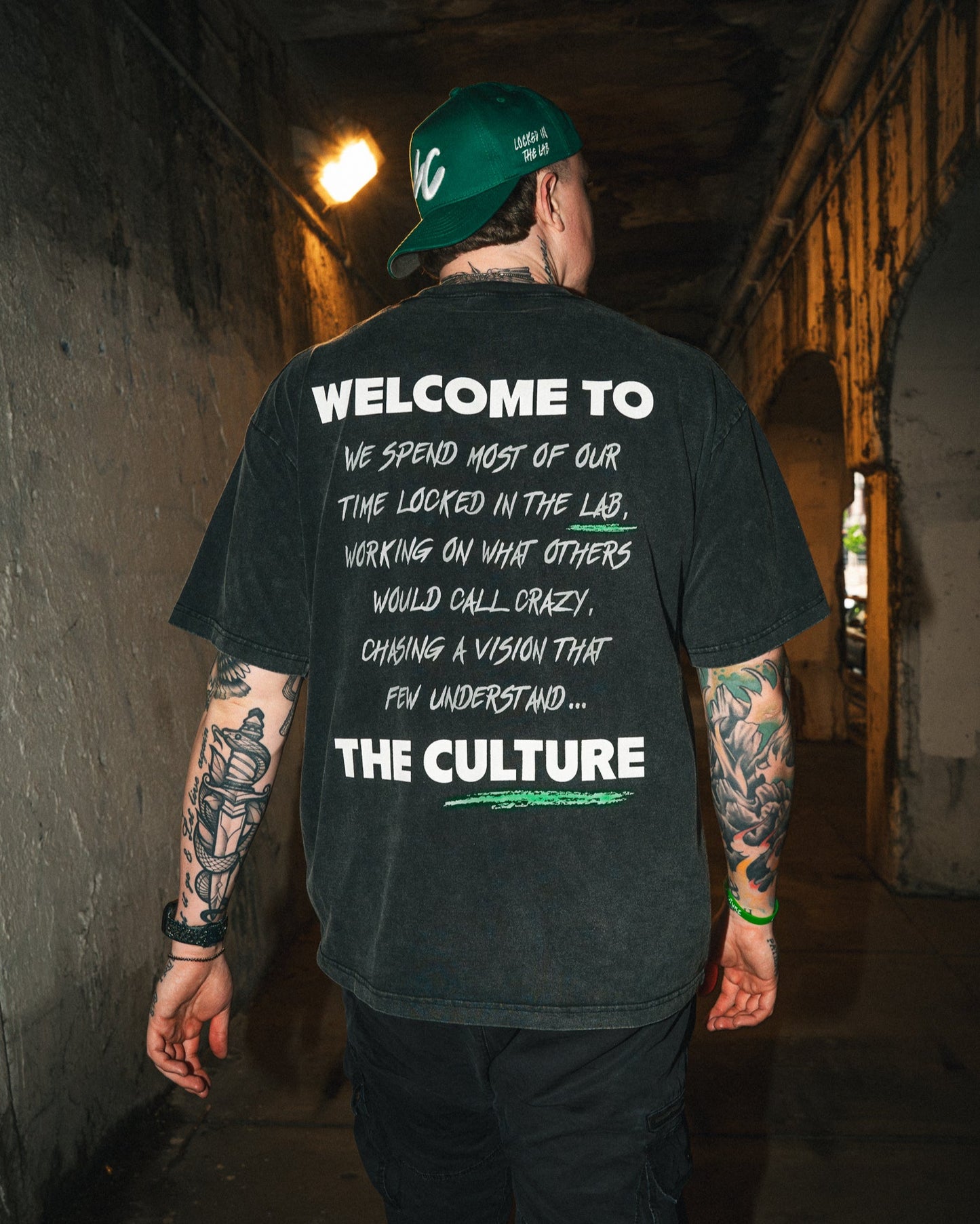 THE CULTURE TEE - BLACK / GREEN